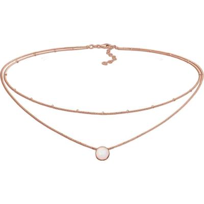 Elli Damski choker kulkowy Trend z syntetycznym opalem wykonany ze srebra próby 925 Sterling Silver Naszyjniki 1 ct