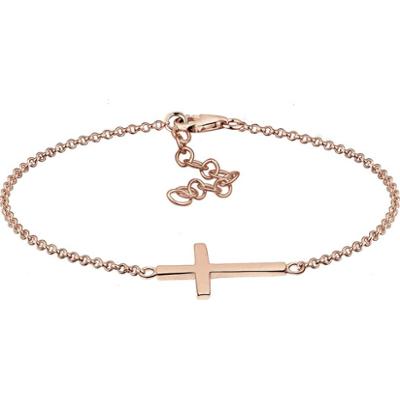 Elli Damski krzyż wiara w srebrze próby 925 Sterling Silver pozłacane różowym złotem Bransoletki 1 ct