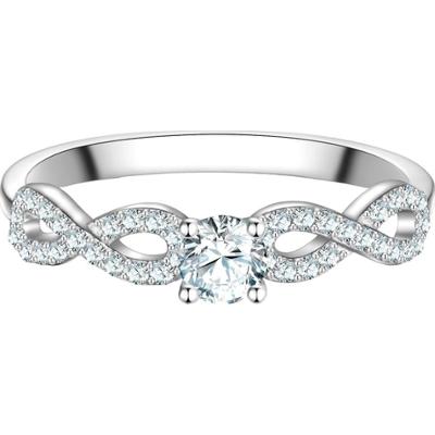 Trilani Pierscionek z Srebra Sterling w srebrze z Cyrkonia Pierścionki 1 ct Damski
