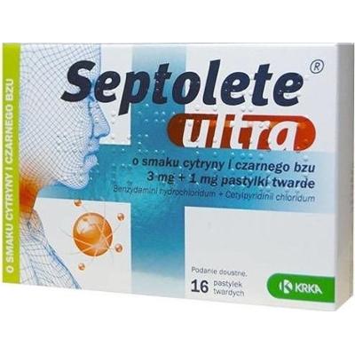 Septolete Ultra o smaku cytryny i czarnego bzu x 16 pastylek do ssania