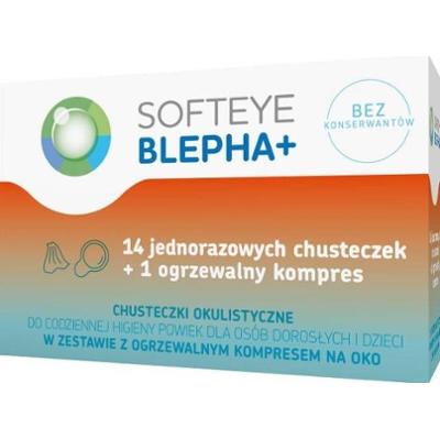 Softeye Blepha Plus chusteczki okulistyczne x 14 szt. + ogrzewalny kompres x 1 sztuka