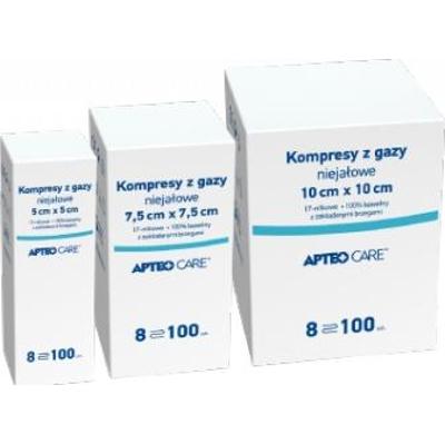 APTEO Kompresy gazowe niejałowe 17n/8w 5cm x 5cm x 100 sztuk