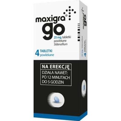 Maxigra Go 25mg x 4 tabletki na zaburzenia erekcji