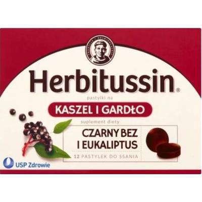 HERBITUSSIN Kaszel i Gardło x 12 pastylek do ssania