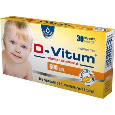 D-Vitum witamina D dla niemowląt 600 j.m. x 30 kapsułek twist-off