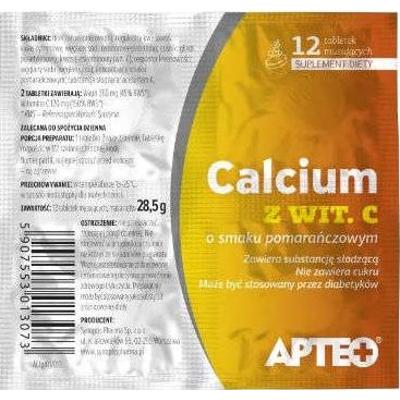 APTEO CALCIUM C folia smak pomarańczowy x 12 tabletek musujących