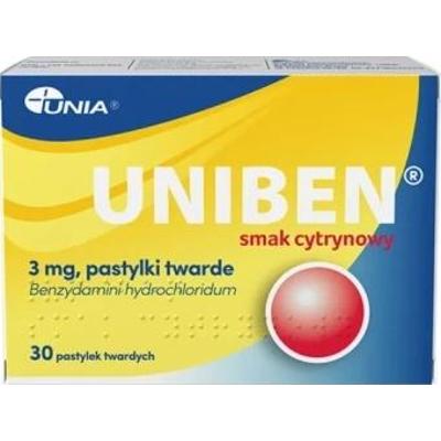 Uniben smak cytrynowy 3mg x 30 pastylek
