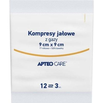 KOMPRESY Z GAZY JAŁOWE APTEO 9 x 9cm x 3 sztuki