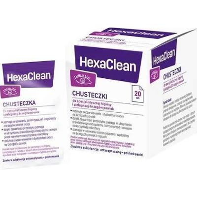 HEXACLEAN Chusteczki do specjalistycznej higieny i pielęgnacji brzegów powiek x 20 sztuk