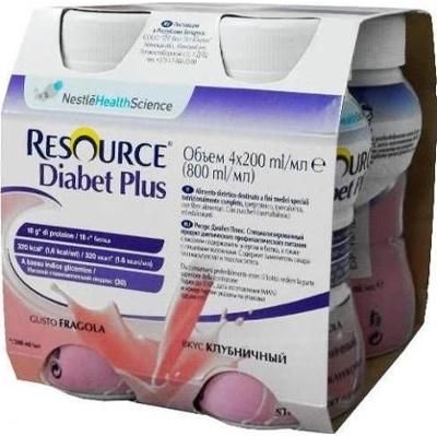 Resource Diabet Plus smak truskawkowy 200ml x 4 sztuki