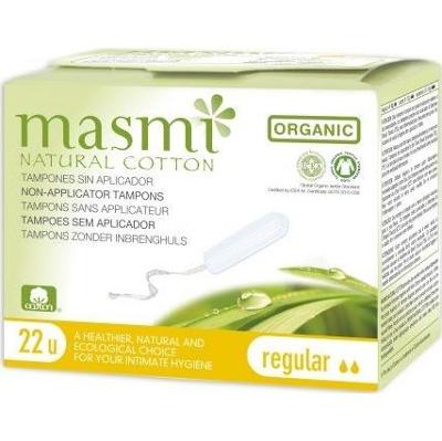 MASMI Organiczne tampony Regular bez aplikatora 100% bawełna organiczna x 18 sztuk
