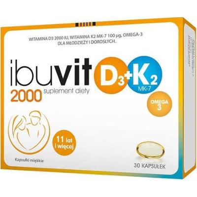Ibuvit D3 2000 + K2 MK-7 Omega 3 x 30 kapsułek