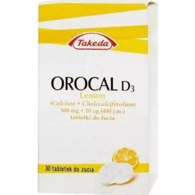 Orocal D3 x 30 tabletek do żucia o smaku cytrynowym