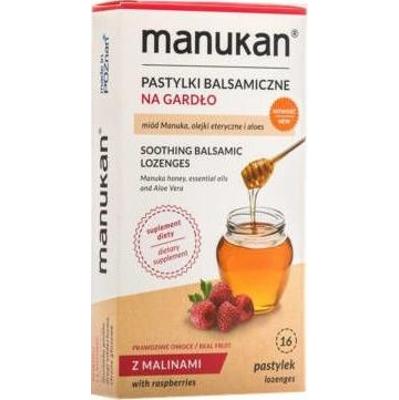Manukan z malinami pastylki balsamiczne na gardło x 16 sztuk