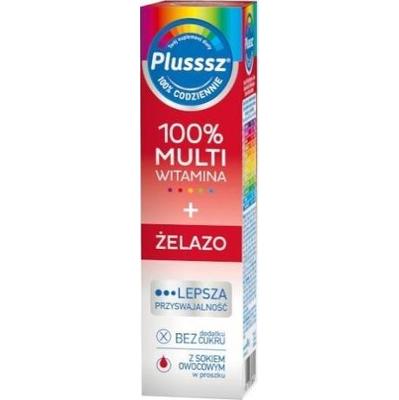 Plusssz 100% Multiwitamina + Żelazo x 20 tabletek musujących