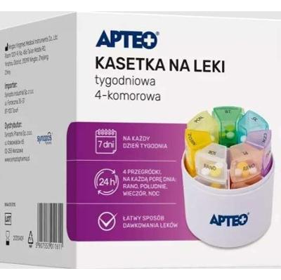 APTEO Kasetka na leki tygodniowa 4-komorowa x 1 sztuka