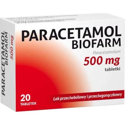 Paracetamol Biofarm 0,5g x 20 tabletek