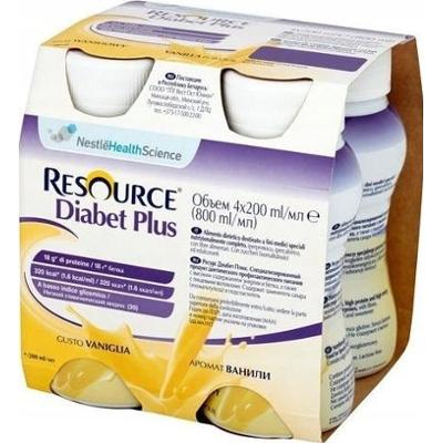 Resource Diabet Plus smak waniliowy 200ml x 4 sztuki