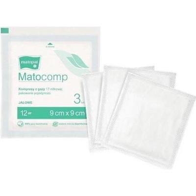 Matocomp kompresy gazowe jałowe 9x9 12-warstwowe x 3 sztuki