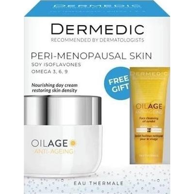 DERMEDIC Oilage Zestaw Odżywczy Krem na dzień + Olejowy Syndet do mycia twarzy