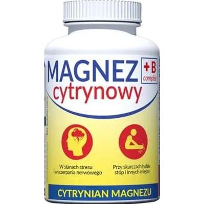 Magnez cytrynowy B-Complex x 100 tabletek do ssania o smaku cytrynowym