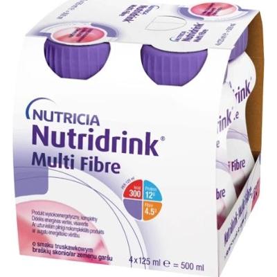 NUTRIDRINK Multi Fibre o smaku truskawkowym 4 x 125ml