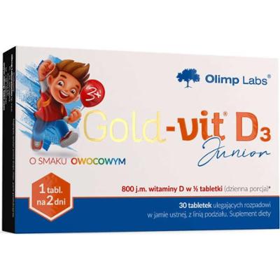 Olimp Gold-Vit D3 Junior smak owocowy x 30 tabletek ulegających rozpadowi w jamie ustnej