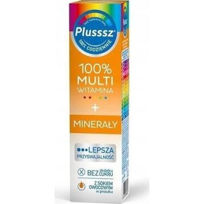 Plusssz 100% Multiwitamina + Minerały x 20 tabletek musujących