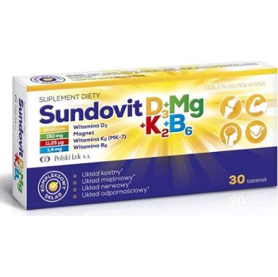 Sundovit D3+Mg+K2+B6 x 30 tabletek