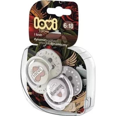 LOVI Smoczek silikonowy dynamiczny (6-18 m-cy) I love x 2 sztuki 22/868