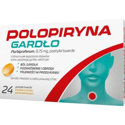 Polopiryna Gardło pastylki twarde o smaku pomarańczowym x 24 sztuki