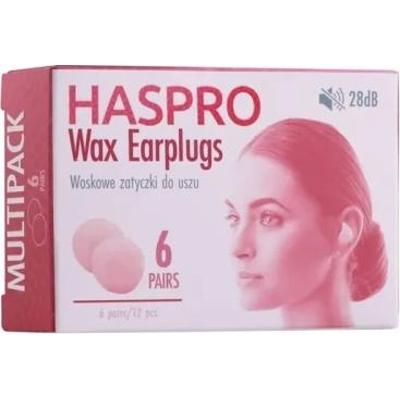 Haspro Wax Earplugss Woskowe zatyczki do uszu x 6 par