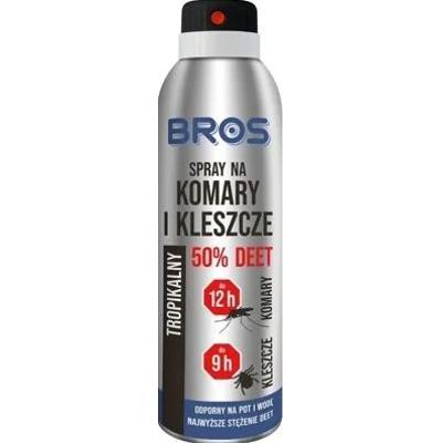 Bros 50% DEET płyn komary i kleszcze 180ml
