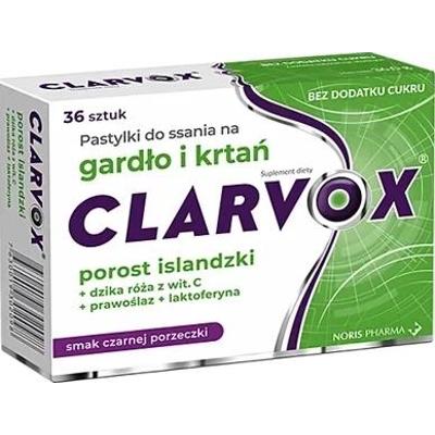 Clarvox Porost Róża o smaku czarnej porzeczki x 36 pastylek do ssania