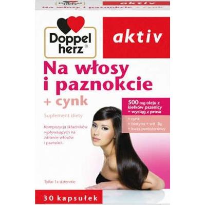 Doppelherz Aktiv Na włosy i paznokcie + cynk x 30 kapsułek