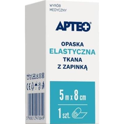 APTEO CARE Opaska elastyczna tkana z zapinką 5m x 8cm x 1 sztuka
