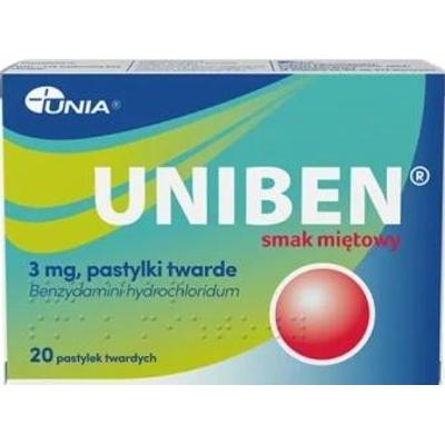 Uniben smak miętowy 3mg x 20 pastylek