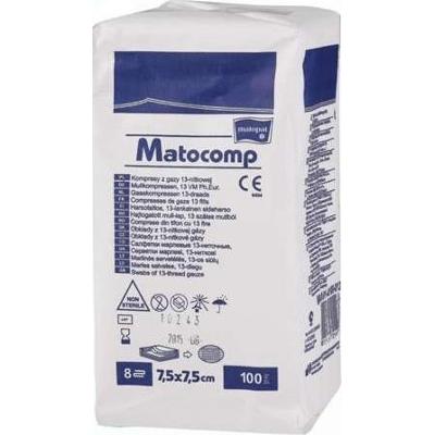 Matocomp Kompresy niejałowe 7,5 x 7,5cm 8w x 100 sztuk