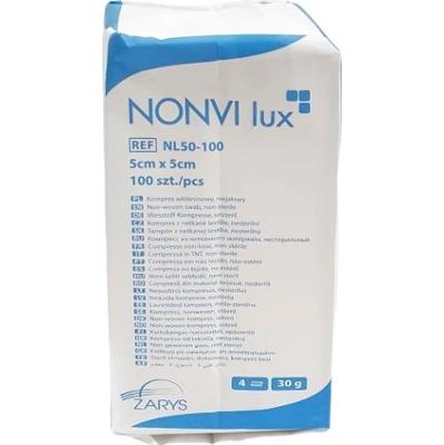 Nonvi Lux Kompresy z włókniny niejałowe 4-warstwowe 5 x 5cm x 100 sztuk