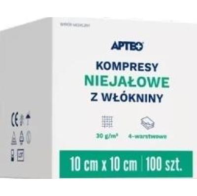 APTEO Kompresy włókninowe niejałowe 4w 10cm x 10cm x 100 sztuk