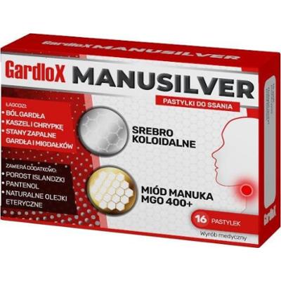 Gardlox Manusilver x 16 pastylek do ssania