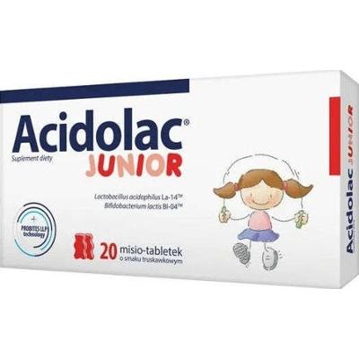 ACIDOLAC Junior x 20 misio-tabletek smak truskawkowy