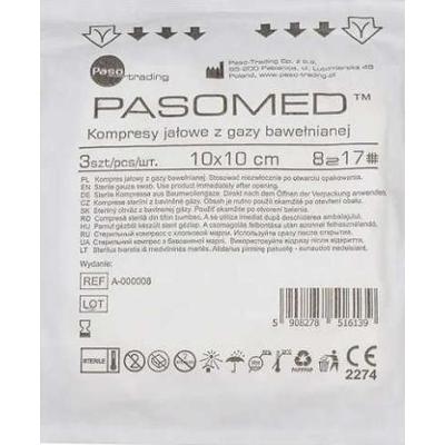 Kompresy jałowe PASOMED 17-nitkowe 8 warstw 10cm x 10cm x 3 sztuki