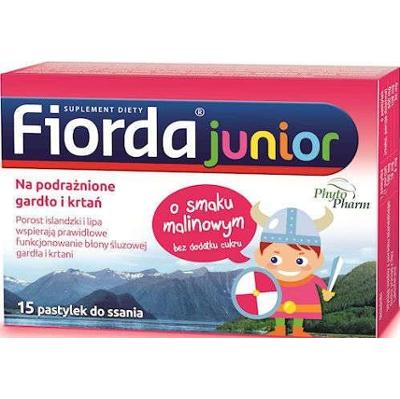 FIORDA JUNIOR x 15 pastylek o smaku malinowym