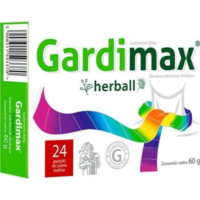 GARDIMAX HERBALL x 24 pastylki do ssania malinowe