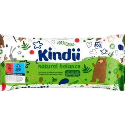 Kindii Natural Balance Chusteczki dla niemowląt i dzieci x 60 sztuki