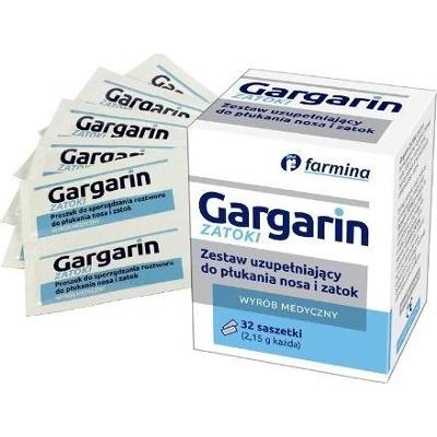 Gargarin zestaw uzupełniający do płukania nosa i zatok x 32 saszetki