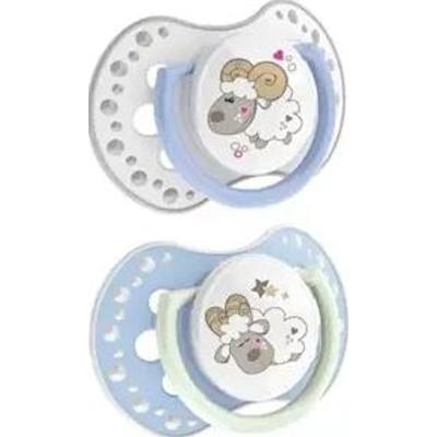 LOVI Smoczek gryzak silikonowy dynamiczny Night & Day (6-18 m-cy) x 2 sztuki 22/811 boy lamb