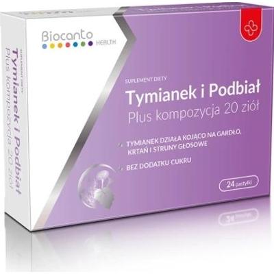 Tymianek i Podbiał Plus kompozycja 20 ziół x 24 pastylki do ssania