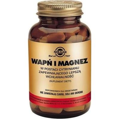 SOLGAR Wapń i Magnez w postaci cytrynianu x 100 tabletek